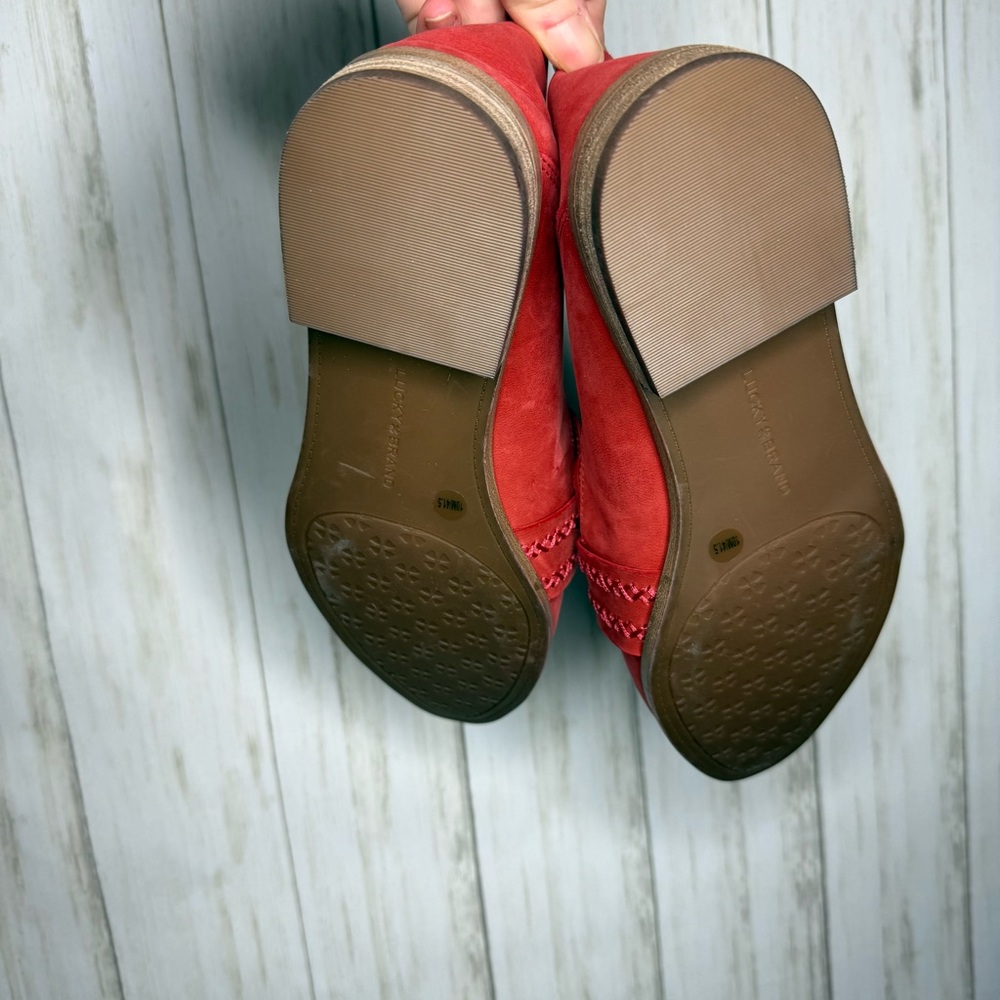 Lucky Brand Leather Red Loafers 10 - Picture 5 of 8